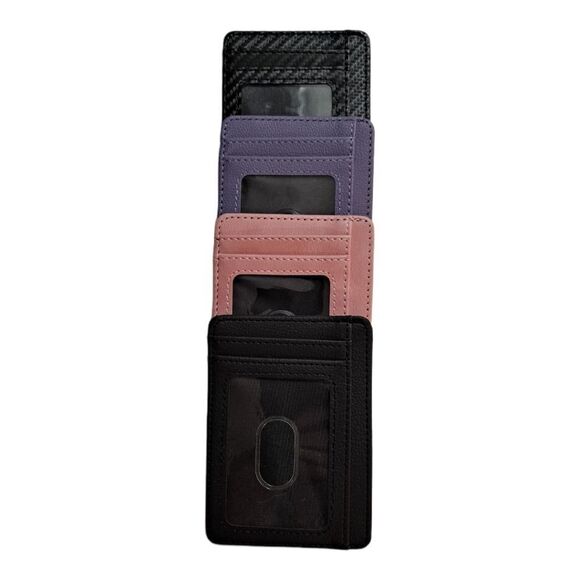 RFID Wallet Black Pink Black Textured - Picture 5 of 7